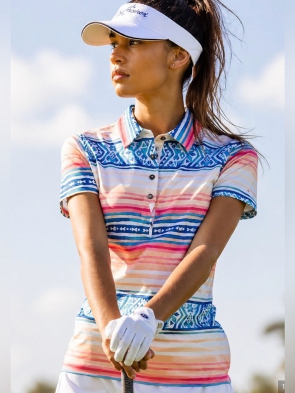 Kenny Flowers The Palmilla Ladies Golf Polo Shirt Short Sleeve Southwestern XL